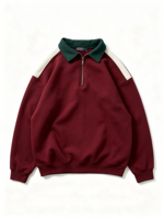 Sweat-shirt en coton pour homme, col zippé, coupe classique, pull-over décontracté sportif pour l'automne