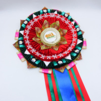 Guirlandes de roses imprimables faites à la main, grandes, en gros, personnalisées pour Halloween, Noël, plaque suspendue en couleur, ruban de cheval, rosette