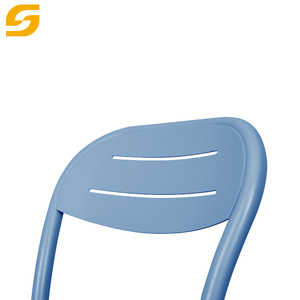 Hiện Đại Đồ Nội Thất Ngoài Trời Nhôm Thanh Tròn Bàn Ăn Và Có Thể Chồng Lại Bên Ghế Sân Vườn Quán Cà Phê Nhà Hàng Ăn Ghế - Product Image 6