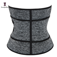 Noir gris femmes ventre ceinture taille tondeuse Wrap sueur bande minceur taille Corset fermeture éclair déchets formateur grande taille Xs-xxxxxxl