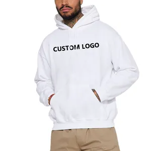 Drawstrings 100% Cotton Blank Men Pullover Hoodies Sweatshirt For Custom Logo Oversized Hoodies With High Quality
