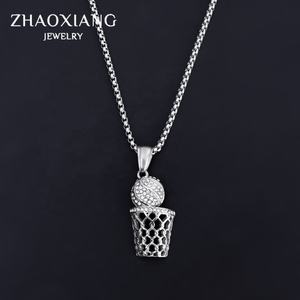 Nouveaux colliers de basket-ball en diamant CZ 2021 pour hommes et femmes, chaînes créatives de style hip-hop pour pendentifs et bijoux - Product Image 5