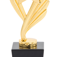Fabricación de Trofeos Deportivos Personalizados, Estrella Dorada con Alas, Base de Madera, Impresión UV, Ensamblable, Gran Venta