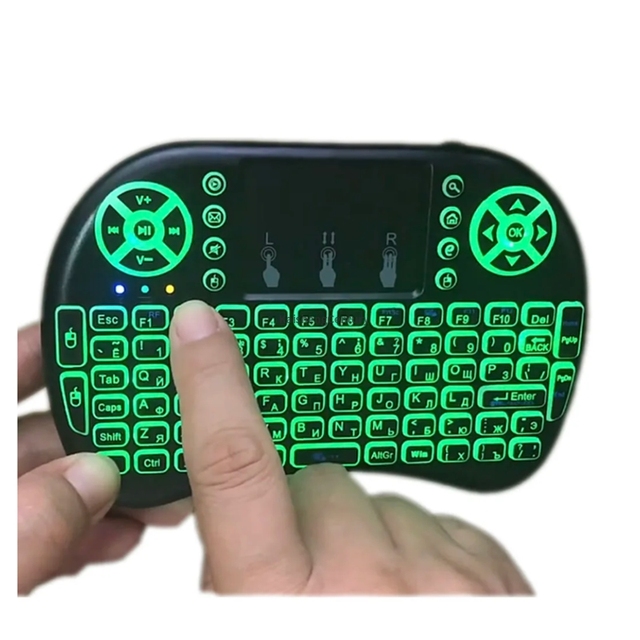 Hot Selling 7 Backlit English 2.4G Air Mouse Remote for Android TV Box PC I8 Mini Wireless Keyboard Factory Price