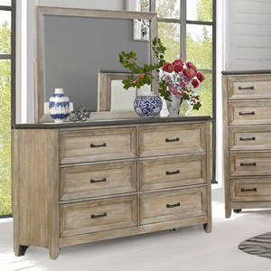 Juego de Muebles de Dormitorio Estilo Madera Clara - Cama con Cabecera Tapizada, Cómoda y Mesita de Noche - Product Image 2