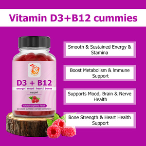 Gomitas de Vitamina D3 + B12 Disponibles para Pedidos al por Mayor, Favorecen la Energía y el Estado de Ánimo Sostenidos con Folato, Suplemento Energético - Product Image 4
