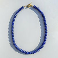 Collier et bracelet bohèmes d'été délicats en pierre naturelle agate rondelle avec fermoir à bascule en acier inoxydable doré