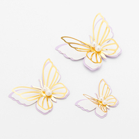 Perle Papier Schmetterling Geburtstags torte Dekorieren liefert Party Blume Hochzeit 3d Schmetterling Kuchen Kupfer