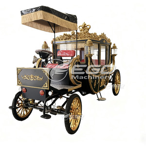Carruaje Real de Cenicienta Negro para Decoración de Bodas de Princesas, Gran Escultura 2025, Carroza de Calabaza para Paseos Turísticos - Product Image 1