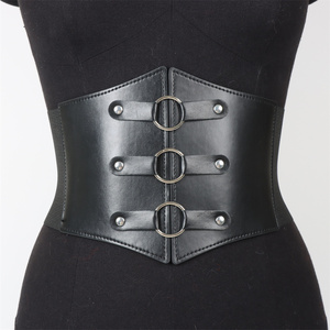 Cinturón <span class=keywords><strong>de</strong></span> Corsé <span class=keywords><strong>de</strong></span> Cuero Sintético, Cinturón Metálico Estilo Steampunk para Renacimiento, LARP y Cosplay Gótico - Product Image 4