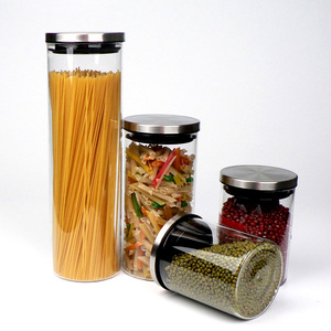 Aeota-Jarra de vidrio hermética para comida y <span class=keywords><strong>pasta</strong></span>, recipiente de vidrio resistente al calor personalizado, cilindro de boca ancha, borosilicato, cocina, café - Product Image 2