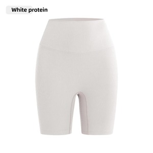 JAC22 A071 Short <span class=keywords><strong>de</strong></span> sport taille haute élastique pour <span class=keywords><strong>femme</strong></span>, avec <span class=keywords><strong>ceinture</strong></span> trois points, couleur unie, XXL, effet push-up fessier, gainant le ventre, pour yoga et course à pied - Product Image 2