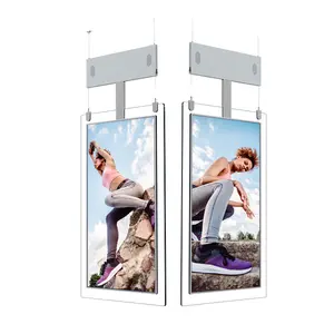 New 43 inch hanging double sided transparent lcd screen thin advertising video display player