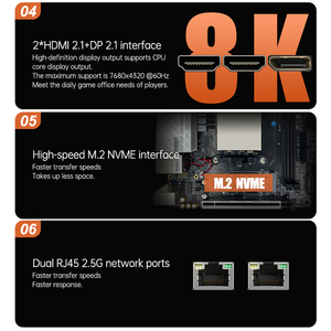 Compact ITX <strong>Desktop</strong> AMD For Ryzen R9-6900HX 8-Core Onboard CPU Double Channel DDR5 Support SATA Hard Drive Interface 64GB RAM - Product Image 5