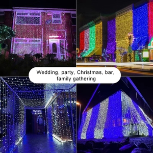 Guirnalda de Luces LED Tipo Cortina Personalizada IP44/IP65 Impermeable para Exteriores, Decoración de Hadas para Fiestas, Festivales y Navidad - Product Image 4