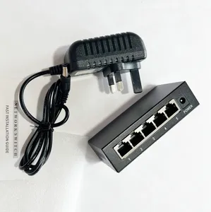 Commutateur réseau gigabit 5 ports plug and play pour caméras de vidéosurveillance
