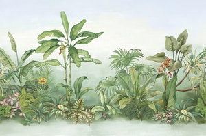 艺术壁画批发新产品绿色植物叶香蕉墙面装饰墙纸纸画客厅沙发壁画 - Product Image 2