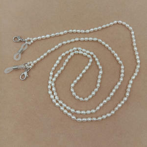 <span class=keywords><strong>Cordon</strong></span> de <span class=keywords><strong>lunettes</strong></span> pour <span class=keywords><strong>lunettes</strong></span> 75 cm, perle d'eau douce naturelle, en forme de grain de riz, mini cadeau pour femmes, 3-4mm, offre spéciale - Product Image 1