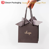 Sacs en papier de luxe personnalisés avec logo, recyclables, biodégradables, accessoires en ruban pour l'emballage de bougies, petits sacs cadeaux pour bijoux