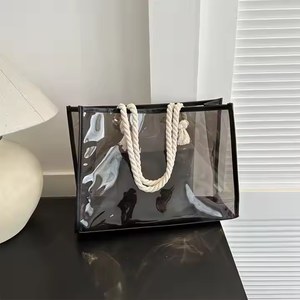 Sac fourre-tout de plage transparent en PVC imperméable de haute qualité pour femme Matériau mat-pour faire du shopping - Product Image 2