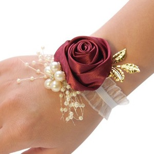 S0625G Meilleures ventes Fleurs de poignet artificielles en tissu R Forging pour la mariée et <span class=keywords><strong>les</strong></span> demoiselles d'honneur, Accessoires de mariage - Product Image 1