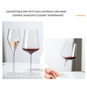 Élégantes Grandes Verres à Vin Rouge en Cristal Transparent avec Pied - Product Image 5