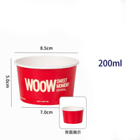 Gobelet en papier pour crème glacée personnalisé, bol à yaourt jetable, boîte à dessert en papier, usage commercial, 100 ml