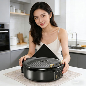 Crêpière multifonctionnelle 1200W électrique antiadhésive en acier inoxydable pour usage commercial - Product Image 3
