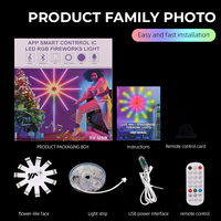 Bande lumineuse à LED pour feux d'artifice RGB 12V Reconnaissance sonore de la musique Rythme Activé Contrôle numérique APP Maison Fête Événement Lumière décorative