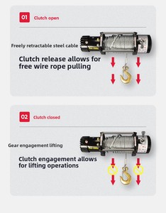 <strong>Electric</strong> <strong>Winch</strong> Car Off-Road Traction Household Self-Rescue Hoisting Steel Wire Rope - Product Image 2