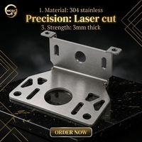 Support de montage en tôle d'acier inoxydable 304 sur mesure, découpé au laser, plié CNC, finition brossée