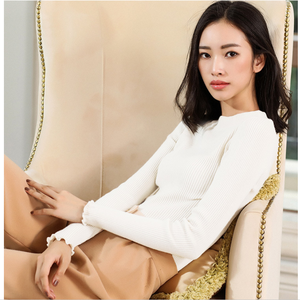 Suéter <span class=keywords><strong>de</strong></span> Punto <span class=keywords><strong>de</strong></span> <span class=keywords><strong>Manga</strong></span> <span class=keywords><strong>Larga</strong></span> con <span class=keywords><strong>Cuello</strong></span> Medio Alto Estilo Coreano para Mujer, Nuevo Estilo <span class=keywords><strong>de</strong></span> Primavera y Otoño - Product Image 5