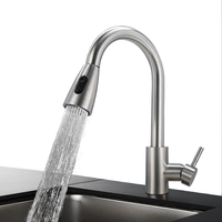 Robinet de cuisine moderne en acier inoxydable avec douchette extractible, mitigeur de cuisine, robinet d'évier avec rotation à 360 degrés