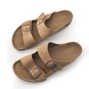 Sandales décontractées pour hommes en daim respirant, style sabot rehaussant, classiques et confortables, couleur gris - Product Image 4