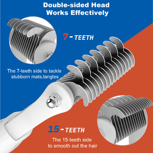 Cepillo Portátil de Plástico y Acero Inoxidable para Aseo de <span class=keywords><strong>Perros</strong></span> y Gatos, Peine para Eliminar Pelo Muerto y Desenredar, Rastrillo para Subpelo - Product Image 2