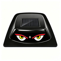 Nouvelle lampe LED solaire pour voiture, type dôme radar « Devil Eye », télécommandée, étanche, stroboscopique, activée par vibration, pour extérieur de véhicule 12V