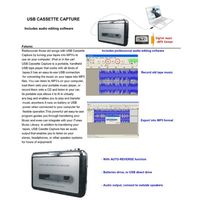 Lecteur de cassette numérique USB mini classique Ezcap218, convertit les cassettes en MP3, enregistrement audio stéréo haute fidélité pour PC et port USB