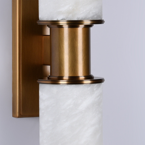 Custom Natural Alabaster <b>Wall</b> <b>Light</b> Modern Brass <b>Wall</b> <b>Sconce</b> Double Tube Decorative Indoor <b>Wall</b> Lamp for Hotel Hallway Bathroom - Product Image 6