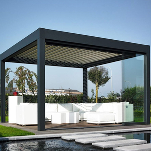 <span class=keywords><strong>Pergola</strong></span> <span class=keywords><strong>bioclimatique</strong></span> moderne d'extérieur en aluminium à lames orientables, 3x3, 3x4, 4x4, 6x4 m, fabrication OEM, facilement assemblable, en alliage d'aluminium, type gazebo - Product Image 1