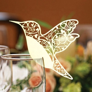 Islamic <strong>Wedding</strong> Stationery Favors Laser Cut <strong>Name</strong> Place <strong>Cards</strong> for Wine Glass - Product Image 1