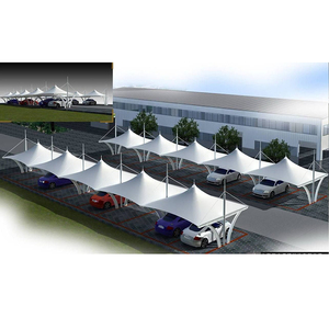 Nhà Máy Giá Ngoài Trời Mưa Bìa Carport Cấu Trúc Màng Thép Cantilever Carports Nhà Để Xe Với Mái Polycarbonate - Product Image 3