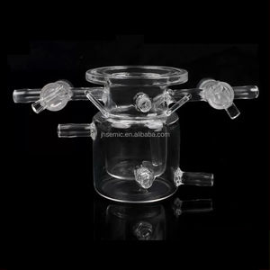 Reaktor Kaca Kuarsa UV Berdinding Ganda Tahan Panas 50Ml~5000Ml untuk Penggunaan Laboratorium, Dapat Disesuaikan Produsen - Product Image 1