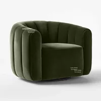 Sillón Modular Giratorio de Terciopelo Bouclé para Sala de Estar, Dormitorio, Oficina en Casa, Comedor, Ocio, Uso en Hoteles, Cómodo Sillón con Brazos