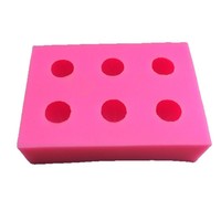 3D Mini Oranje Siliconen Fondant Kaarsenmal 6-Vaks Kumquat Vormige Siliconen Fruitvormen Siliconen Mal voor Taartdecoratie