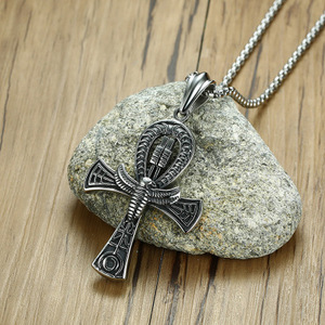 Collier pendentif en acier inoxydable <span class=keywords><strong>de</strong></span> style égyptien vintage, symbole <span class=keywords><strong>de</strong></span> vie immortelle <span class=keywords><strong>Ankh</strong></span>, <span class=keywords><strong>croix</strong></span> pendentif <span class=keywords><strong>Ankh</strong></span>, <span class=keywords><strong>croix</strong></span> égyptienne <span class=keywords><strong>de</strong></span> la vie - Product Image 3