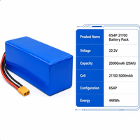 Paket Baterai Lithium-ion 21700 50PL Cell 6S4P 22.2V 20Ah Baterai Li-ion Isi Ulang dengan BMS untuk Catu Daya Robot E-bike
