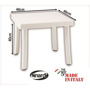 Tavolino da Caffè Rodi Bianco Cm.46X46X40H, Arredamento Durevole ed Elegante - Product Image 1