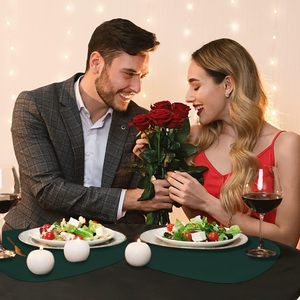 Juego de posavasos de cuero PU, manteles de mesa resistentes a las manchas, vajilla lavable, alfombrilla antideslizante con lengüeta redonda - Product Image 5