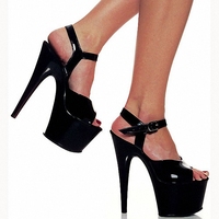 Peep Toe Cross – sandales à plateforme de 17cm pour femmes, robe de danse à la mode, modèle de chaussures de gladiateur, 7 pouces, Sexy, fétiche, boîte de nuit, talons hauts