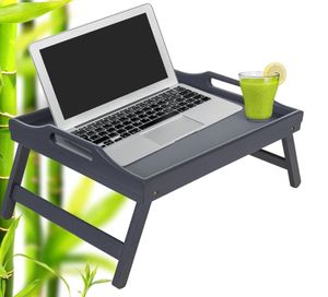 Table plateau de <span class=keywords><strong>lit</strong></span> en bambou <span class=keywords><strong>avec</strong></span> poignées et pieds pliables, plateau à genoux polyvalent et <span class=keywords><strong>bureau</strong></span> debout pour le petit déjeuner au <span class=keywords><strong>lit</strong></span>, canapé, manger - Product Image 2